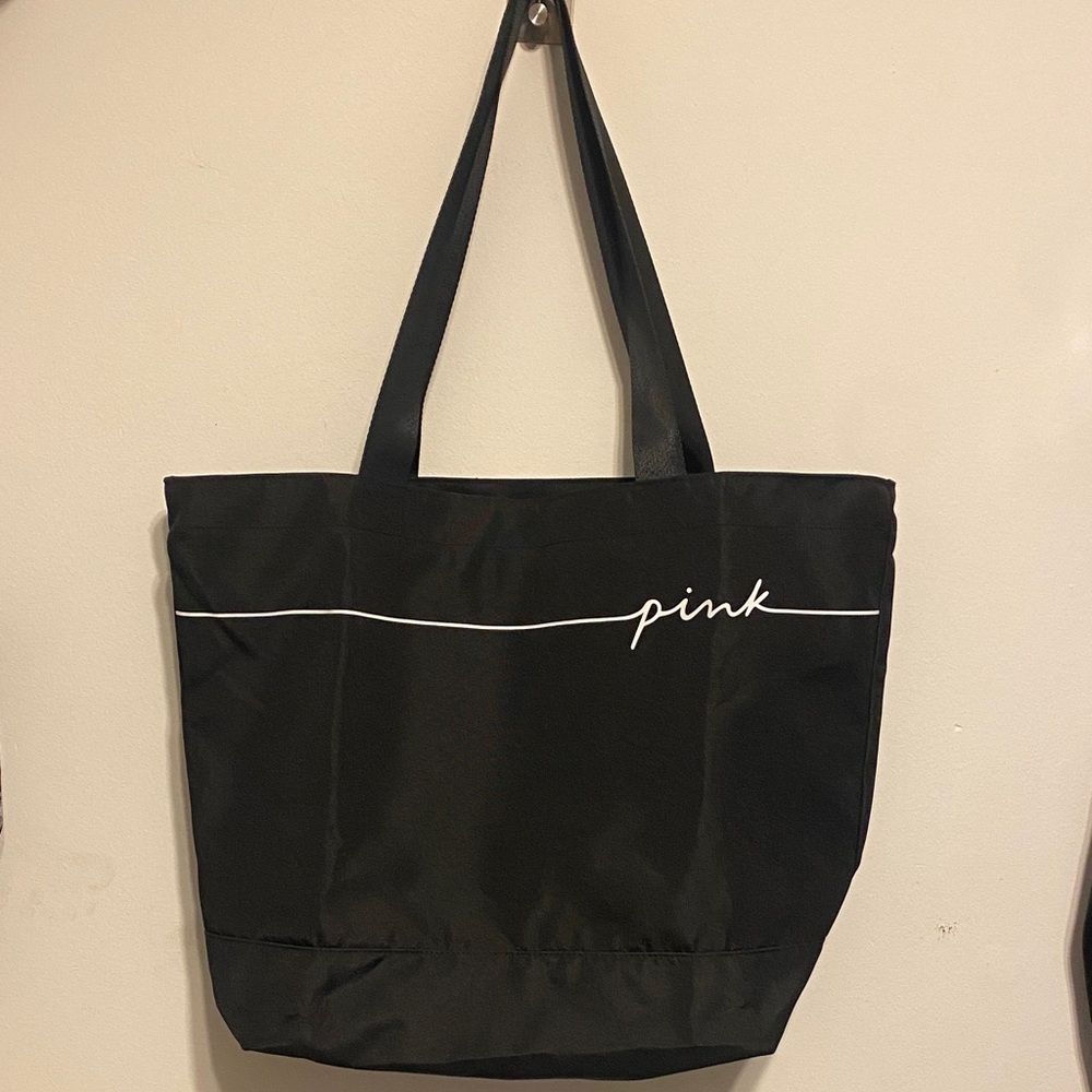 PINK Victoria's Secret Black Tote with White Accent